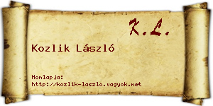 Kozlik László névjegykártya