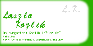 laszlo kozlik business card